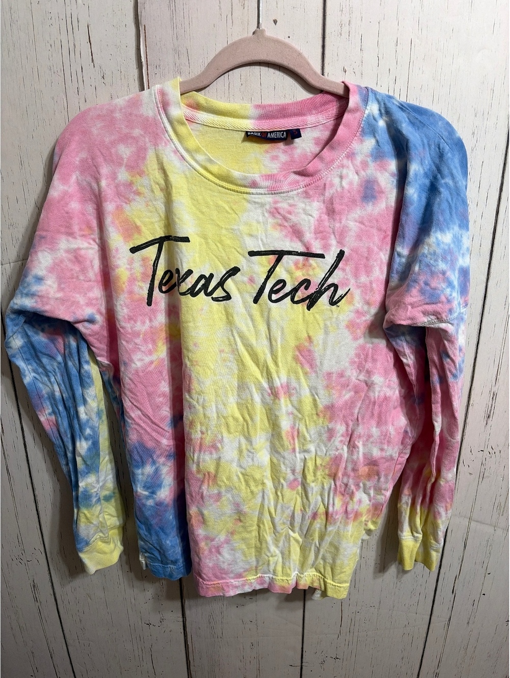 Texas Tech Ted Raiders Tie Dye Long Sleeves T Shirt Small